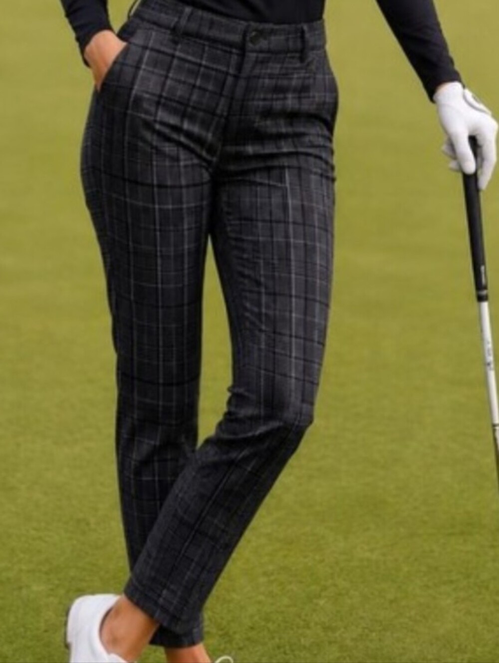 Leopard Instinct Check Plaid Golf Pants – Size 34 (US 4 / XS) New With Tags